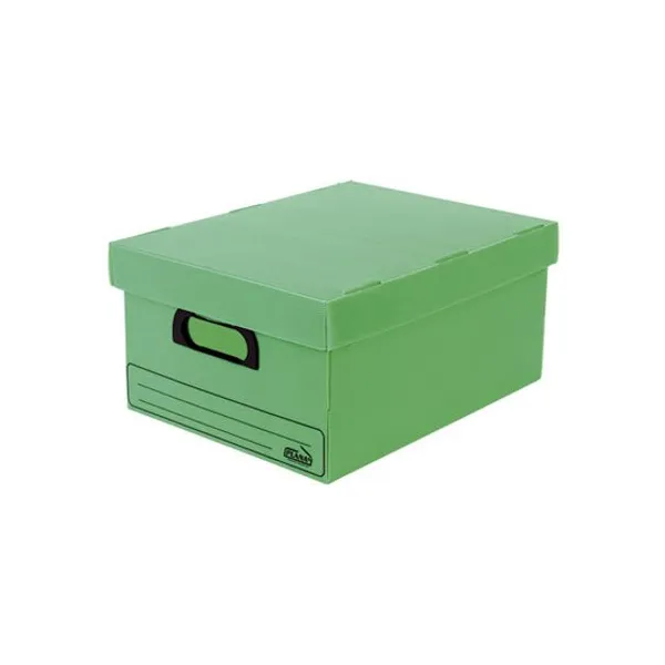 Caja plástico microc.plana n.° 800 con tapa verde 40x30x19,50 cm