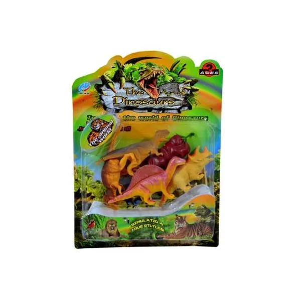 Set de dinosaurios 6pzs en blister 21x29 cm