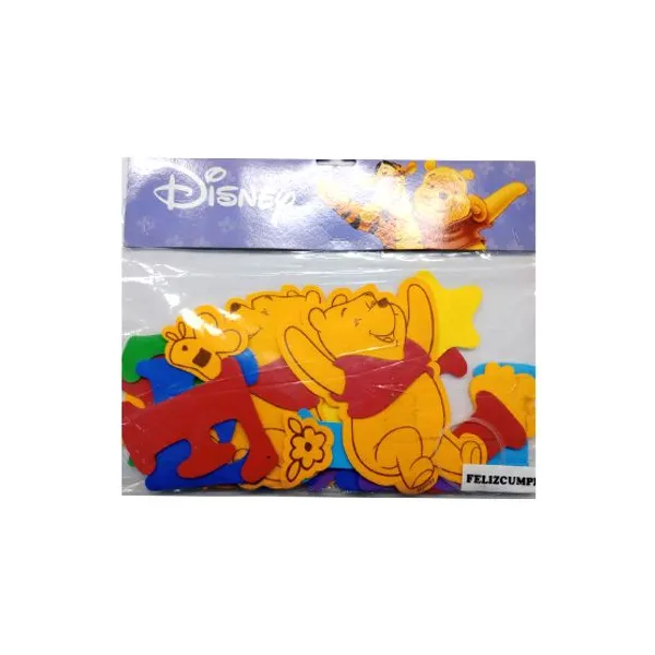 Guirnalda goma eva Kreker feliz cumple winnie pooh