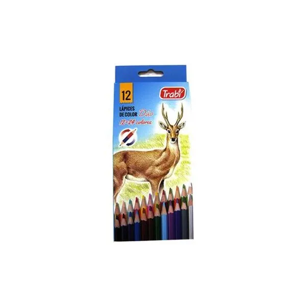 Lápiz bicolor largo caja x12 unidades trabi