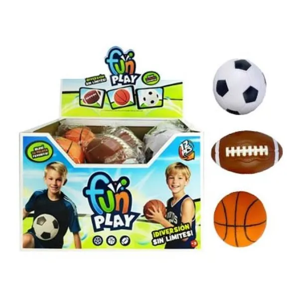 Pelotas soft deportes 6 pulgadas fun play 12 pzas/display 40 x25 x26 cm