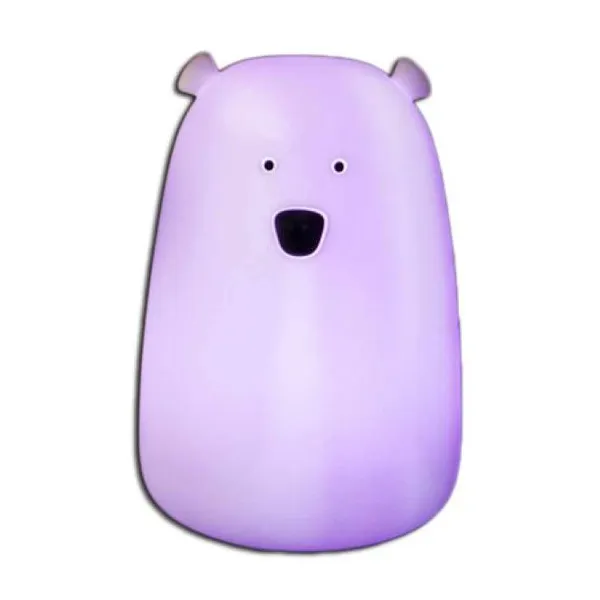 Cartoon bear silicon lampara led recarg