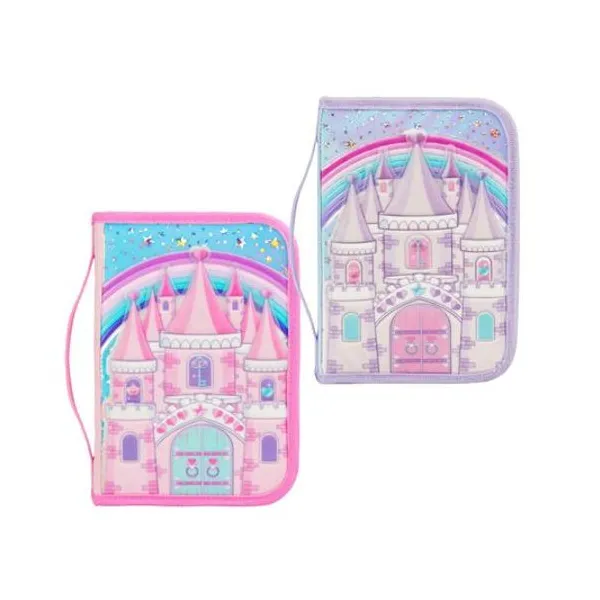 Cartuchera 1 piso desplegable magic 14x22 cm x unidad colores surtidos footy