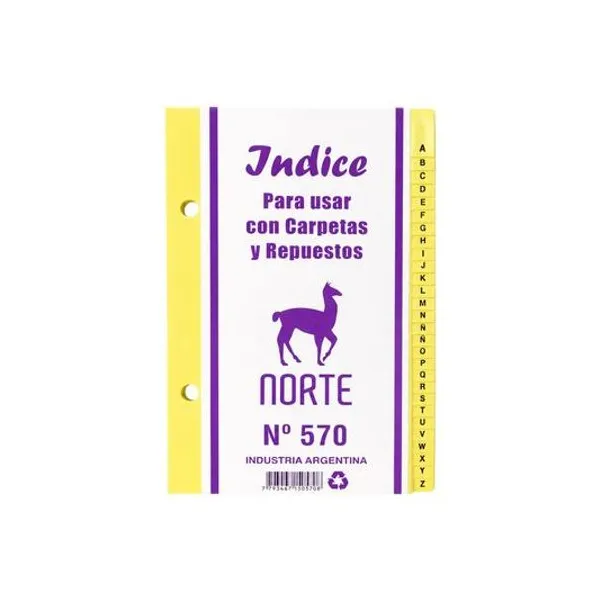 Repuesto de índice esquelita n.° 570 10.5x16.5 cm norte