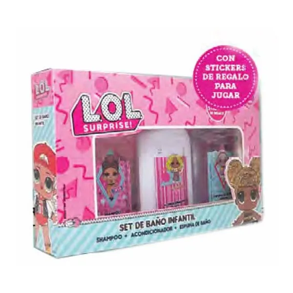 Set de baño inf shampoo+acondicionador+espuma de baño lol
