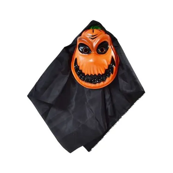 Mascara plástica halloween calabaza maldita con manto x unidad