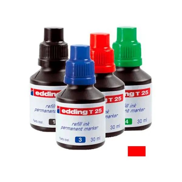 Tinta Edding t25n para marc.al solv. 20/30 ml rojo
