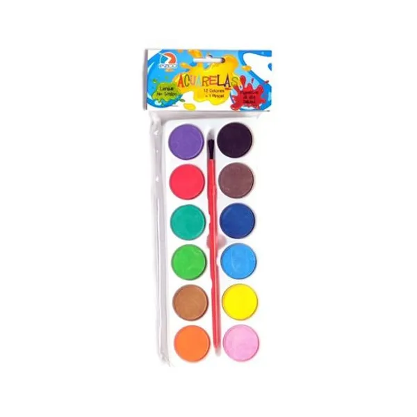 Acuarelas Ezco x12 colores bl.