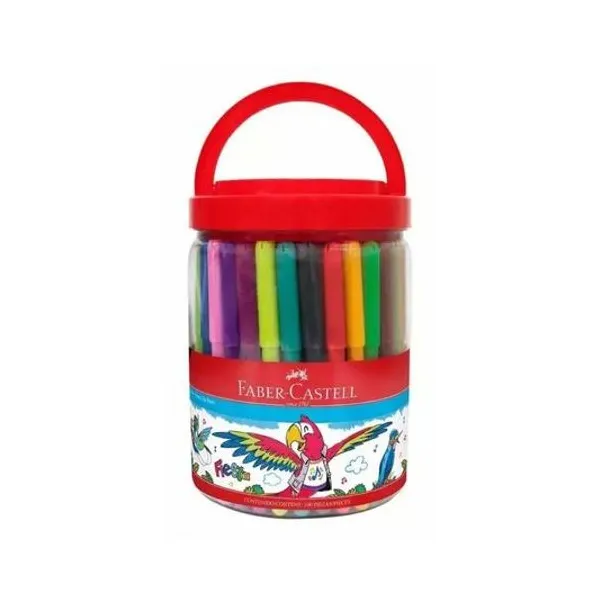 Marcador escolar fiesta pote x100 unidades faber