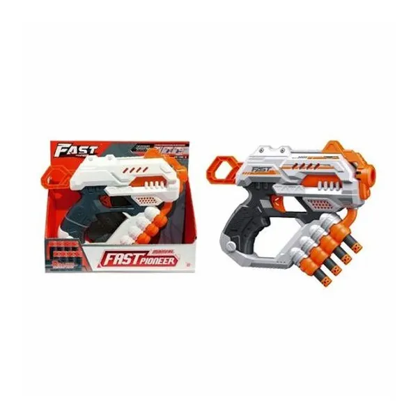 Pistola lanza dardos fast pioneer en caja 23.5x20.5 cm
