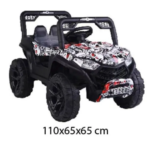 Utv deportivo grafitti a batería con luz, sonido y control remoto 12v4.5a