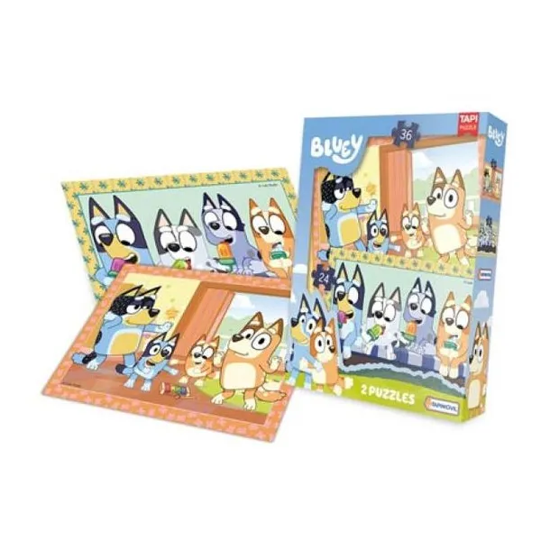 2 puzzles 24 y 36 piezas Bluey