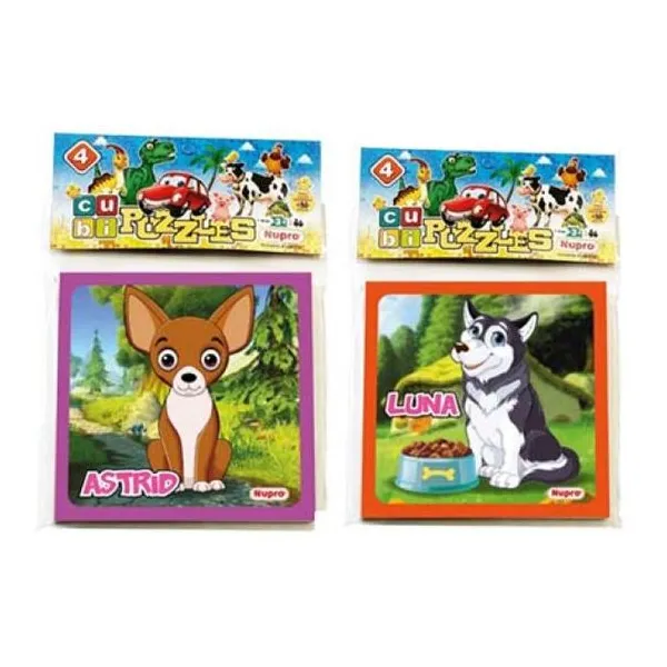 Cubi puzzles 4 piezas perritos