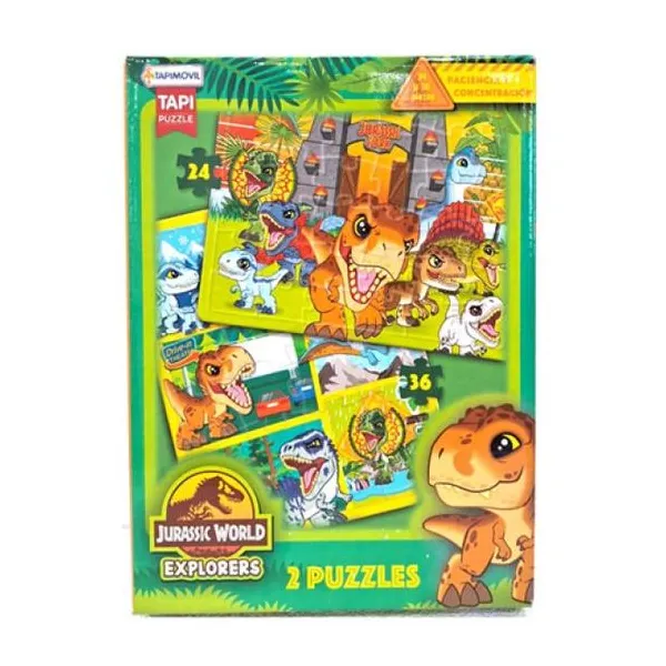 2 puzzles 24 y 36 piezas jurassic