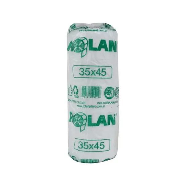 Bolsa arranque 35x45 cm rolan verde calidad 9000 bobina 750 g rolanplast