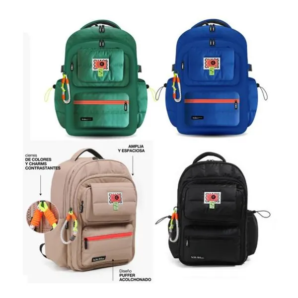 Mochila pillow espalda 18" colores surtidos