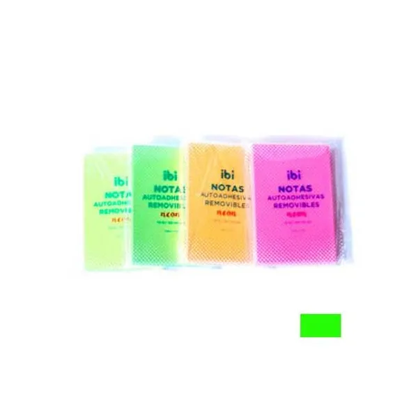 Notas adhesivas ibico neon- 51 x76 mmx 100 hs.verde