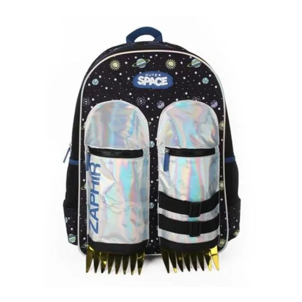 Mochila de 18" de espalda con estampa del espacio y bolsillos