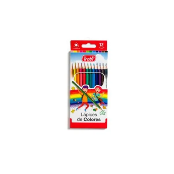 Lápiz de color largo triangular de resina caja x12 trabi