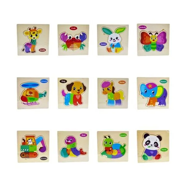 Puzzle de madera encastre 15x15 cm x unidad modelos surtidos