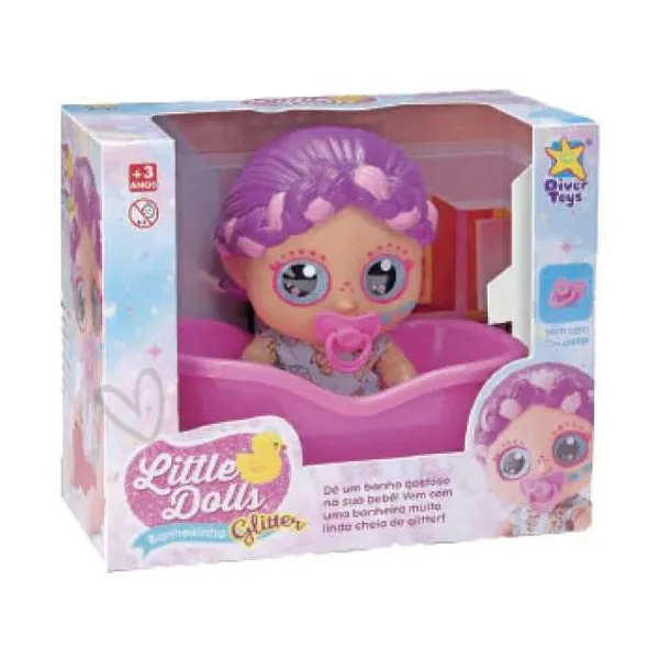 Little dolls glitter - muñeca + bañera