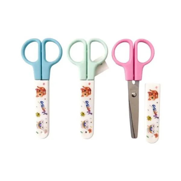 Tijera escolar 12.2 cm con capuchon x1 colores surtidos