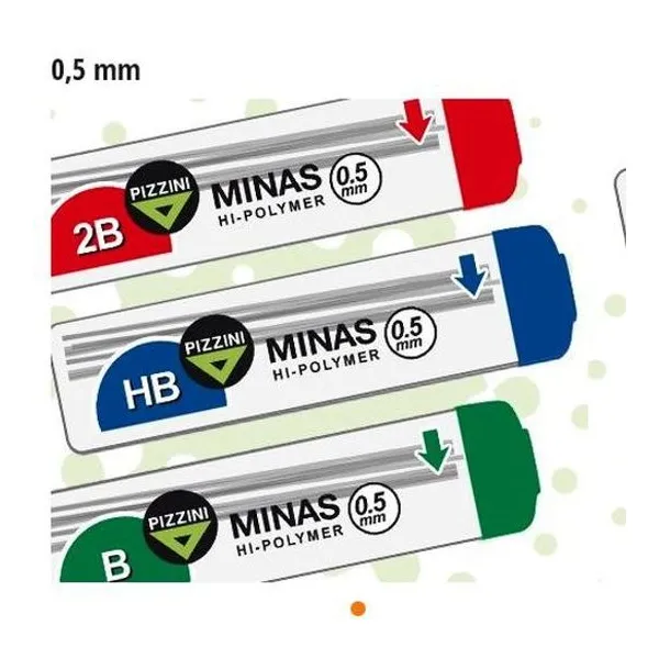 Minas 0.7 mm 2b estuche x12 unidades Pizzini