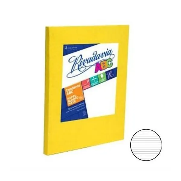 Cuaderno 19x23.5 rayado t/d abc amarillo 50h Rivadavia