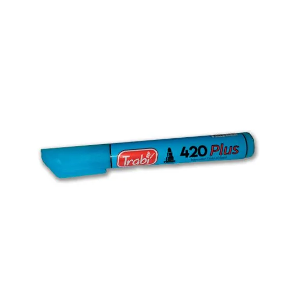 Marcador trabi 420 al agua para red.caja x12 unid.celeste
