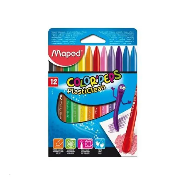 Crayón de cera plástica caja x12 Maped