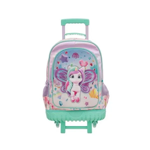 Mochila 18" con carro 3d unicornio