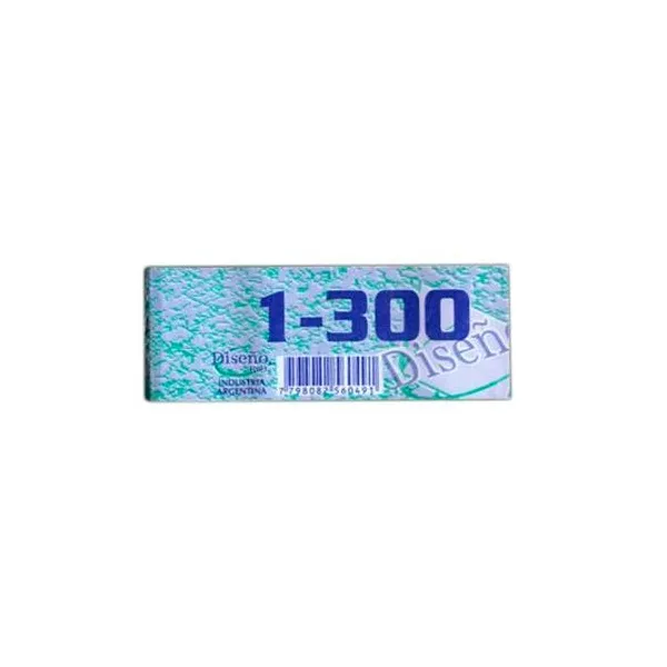 Talonario de números del n.° 1-300 diseño