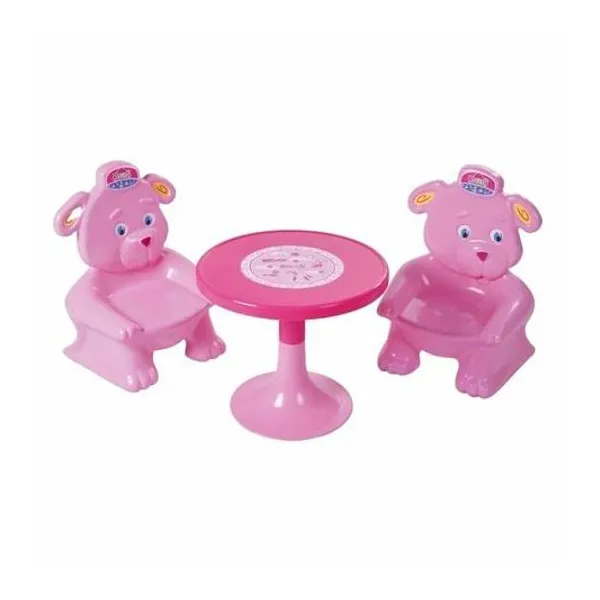 Mesa y sillas rosas en caja 100x36x42 cm rondi