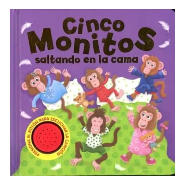 Cinco monitos saltando en la cama