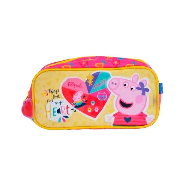 Cartuchera 2 cierres rectangular 24x11 cm Peppa Pig x unidad wabro