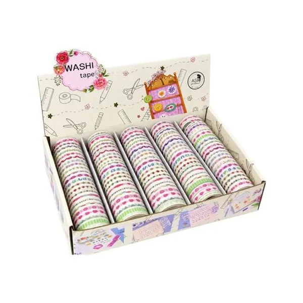 Cinta adhesiva de papel decorada 7mmx4 mts caja x120 unidades asb