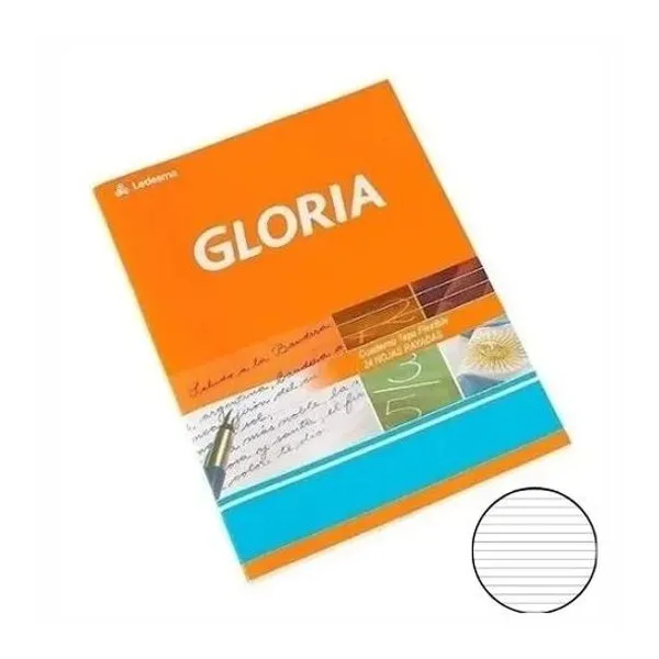 Cuaderno 16x21 rayado t/f surtido 24h Gloria