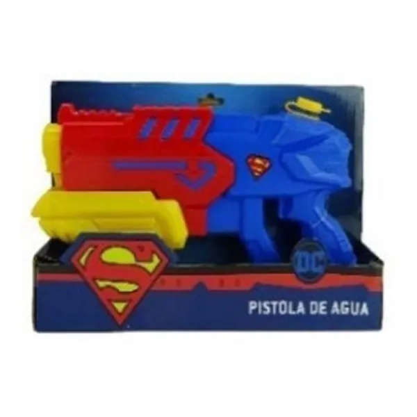 Pistola de agua superman en caja 35 x18 x6 cm