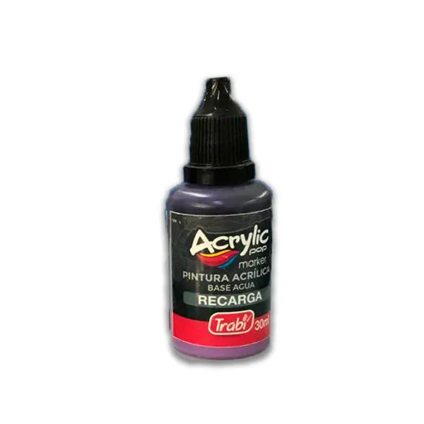 Tinta trabi para marcador acrylic pop al agua 30 mlpurpura