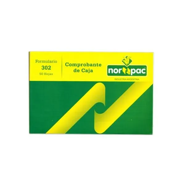 Comprobante de caja 16.5x11 cm 50 hojas norpac