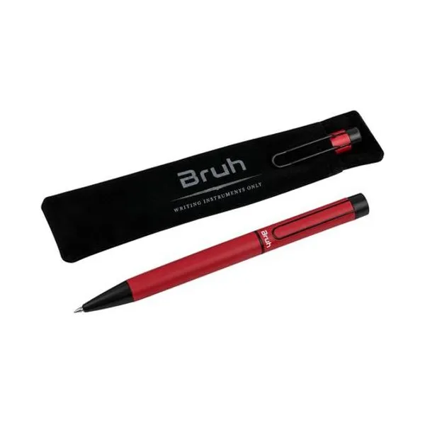 Bolígrafo retractil azul berlin cuerpo bordo en estuche bruh