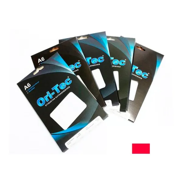 Etiquetas ori-tec a6 50x28 mmrojo cj.x 10 hjs.100 eti.5028