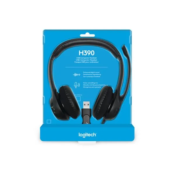 Auriculares logitech h390 con microfono usb-a negro