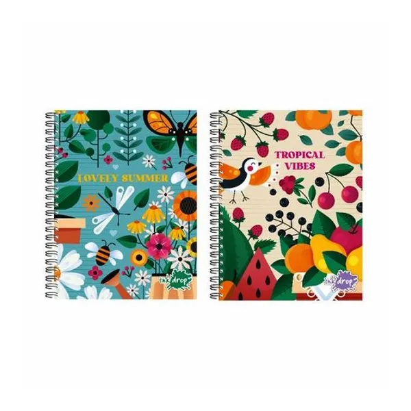 Cuaderno 22x29 cm rayado 80h semi rigido con espiral lovely x1 modelos surtidos inkdrop