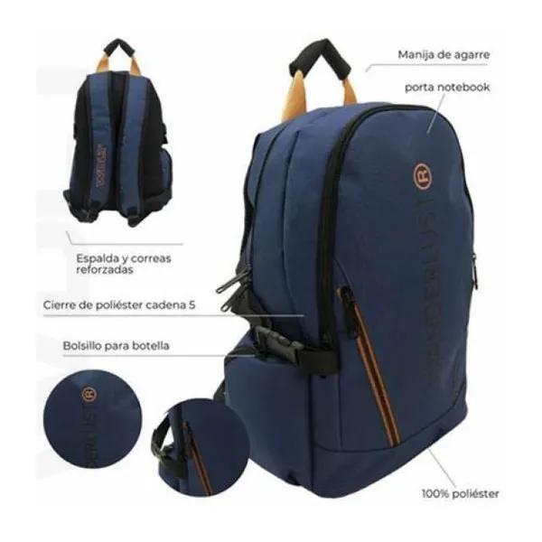Mochila urban mode 46x33x15 cm 18 pulg. cierres suela/azul