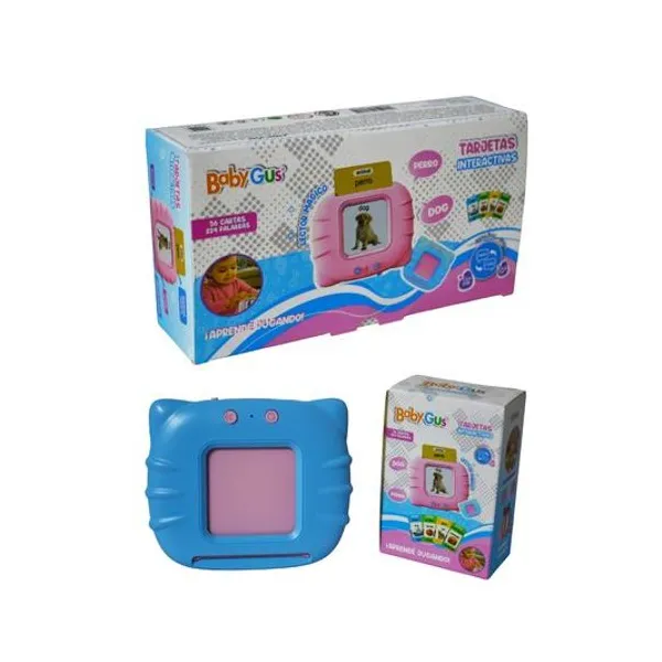 Juego tarjetas interactivas bilingue carga usb en caja 18x10x5 cm