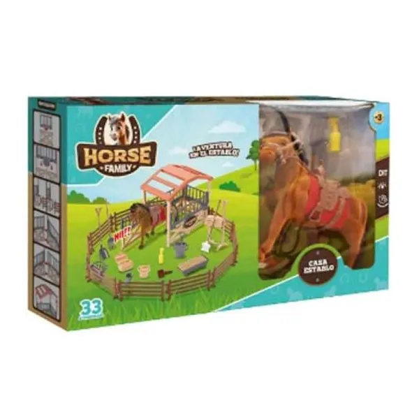 Casa establo 33 accesorios caballo 12 cm alto