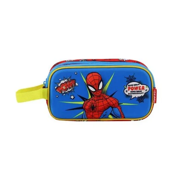 Cartuchera 2 cierres Spiderman 3d 23x12x8 cm lsyd