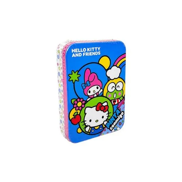 Libro para pintar con crayones pinta conmigo hello kitty en lata 7x9.5 cm x1 modelos surtidos