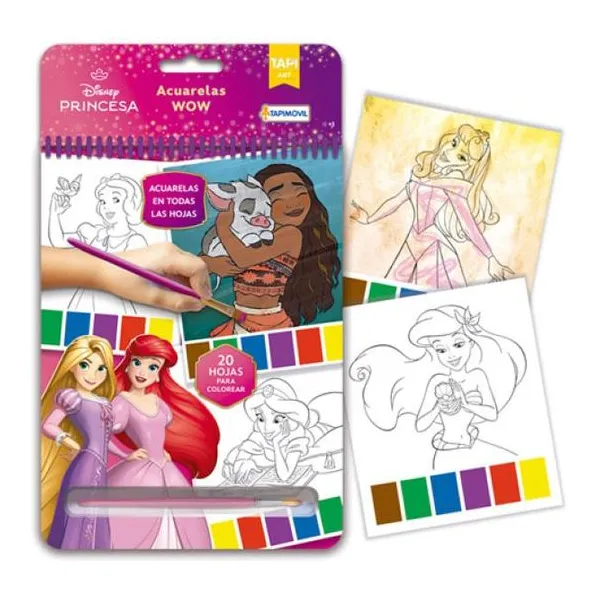 Acuarelas wow! princesas libro para pintar con acuarelas magicas